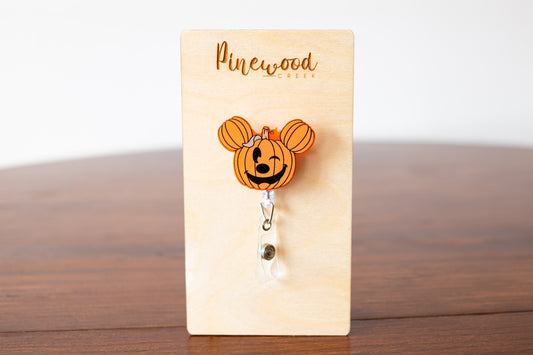 Mickey Head Pumpkin Badge Reel