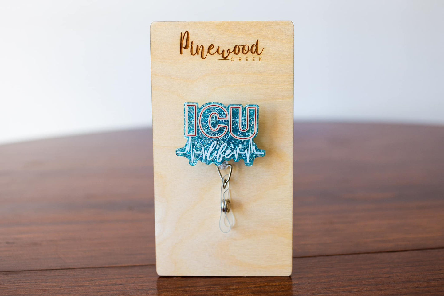 ICU Life Blue Glitter Badge Reel