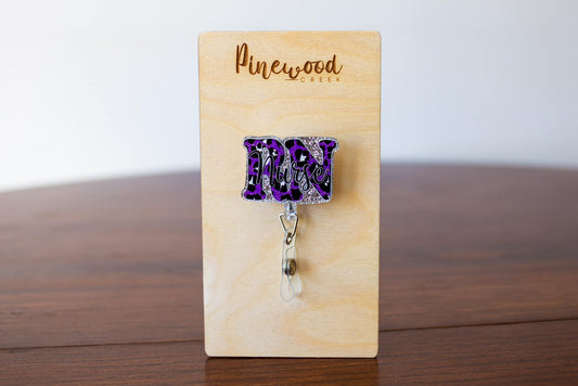 RN Purple Leopard Badge Reel