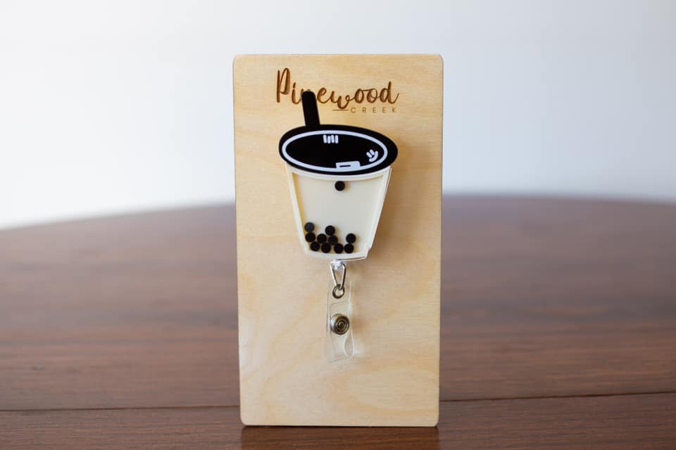 Coffee Cup JUMBO Coffee Shaker Badge Reel