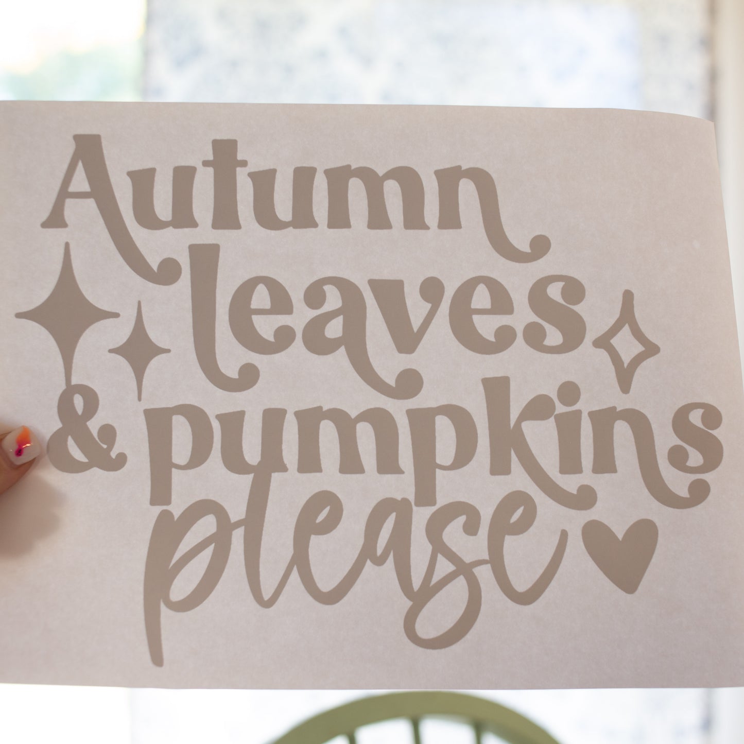 Autumn Leaves & Pumpkins Please T-Shirt Transfer