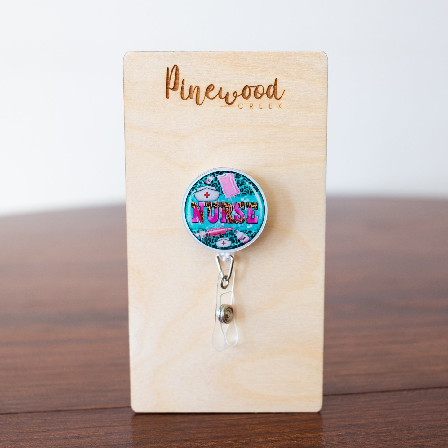 Nurse Coffee Round Badge Reel