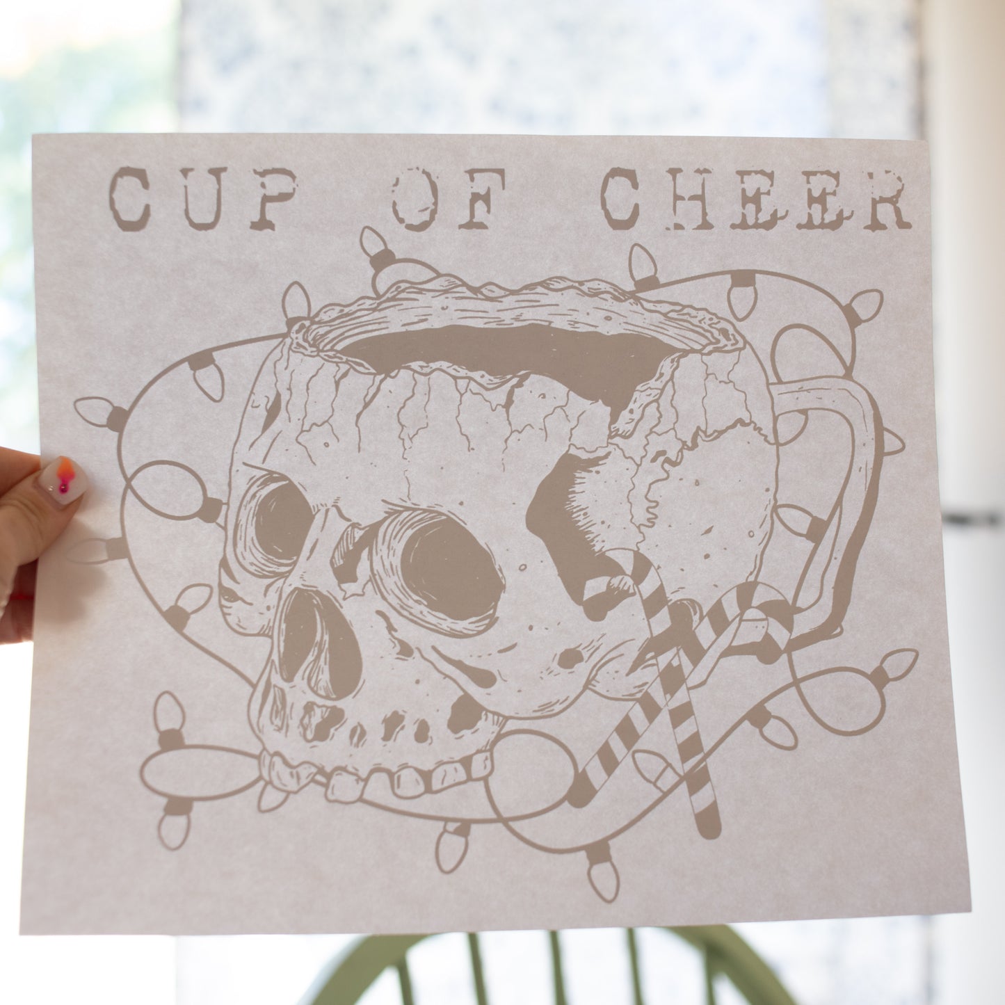 Cup Of Cheer Skull Mug T-Shirt Transfer