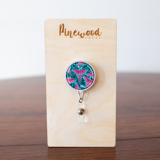 Caduceus Round Badge Reel