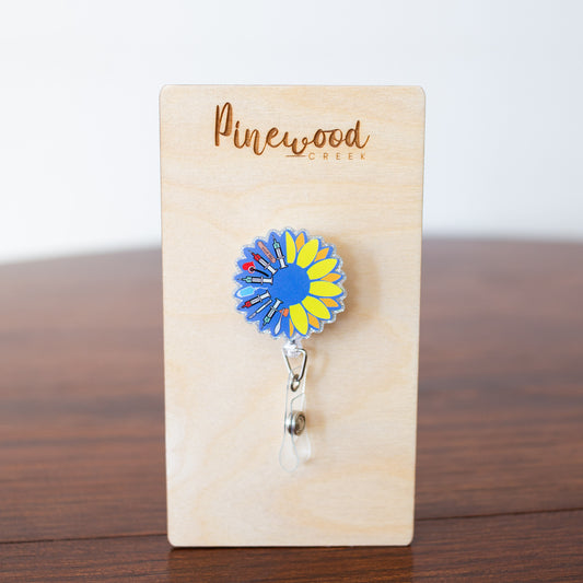 Medical Supply Flower Badge Reel