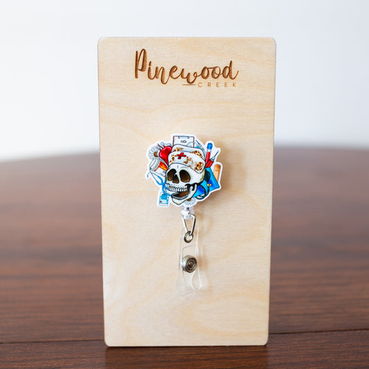 Skeleton Nurse Badge Reel