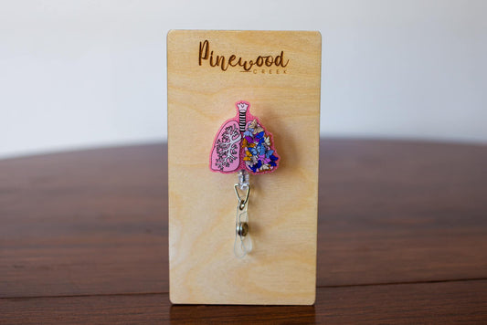 Lung Floral Badge Reel