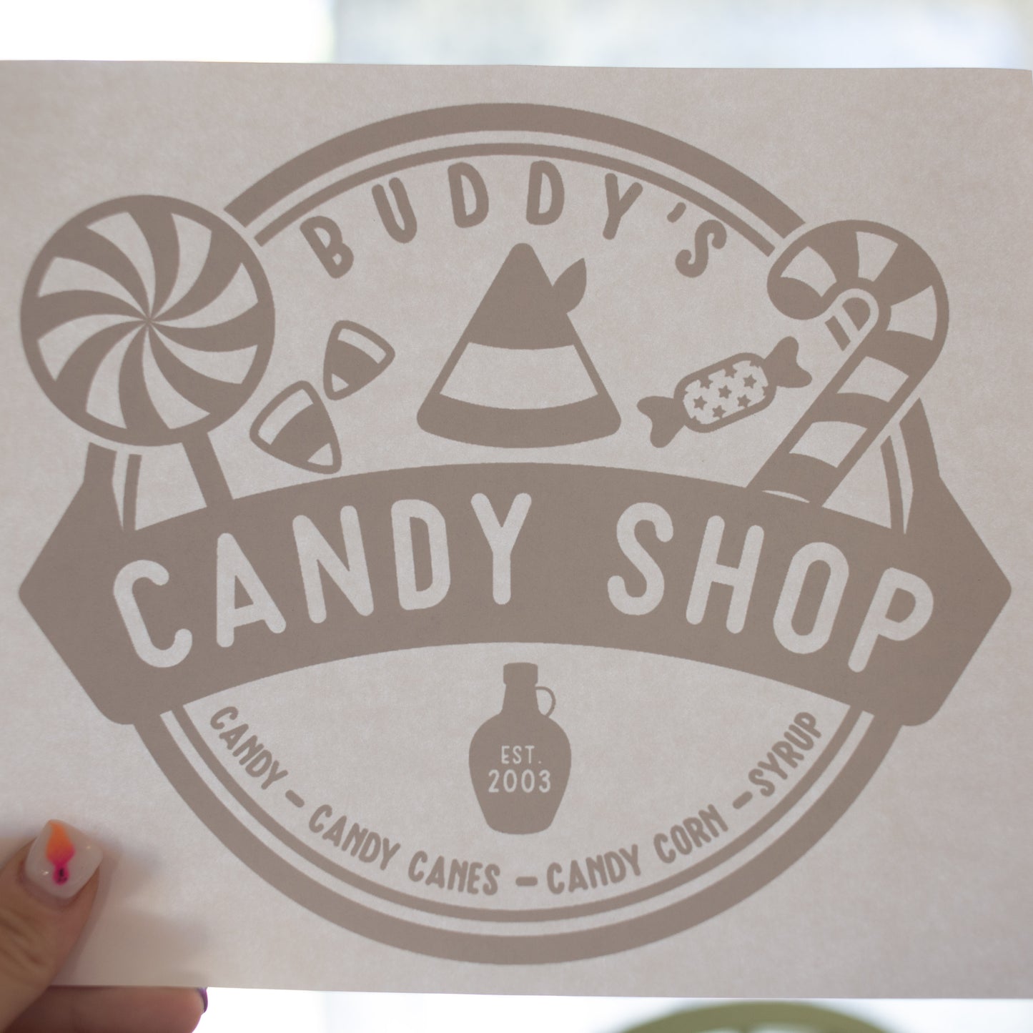 Buddy’s Candy Shop Christmas T-Shirt Transfer