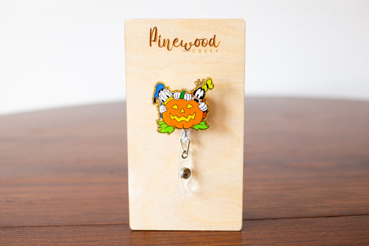 Donald & Goofy Halloween Pumpkin Badge Reel