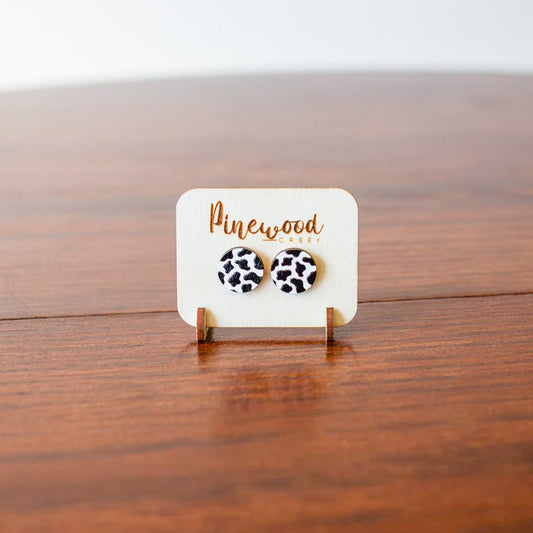 Cow Round Stud Earrings