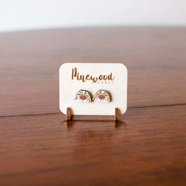 Sleeping Dog Stud Earrings