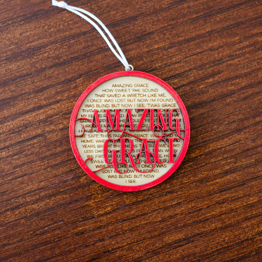 Amazing Grace Wood Ornament