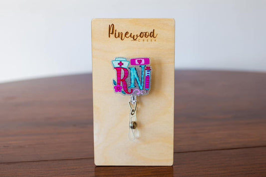 RN Teal & Pink Badge Reel