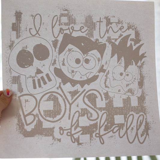 I Love The Boys of Fall Halloween T-Shirt Transfer