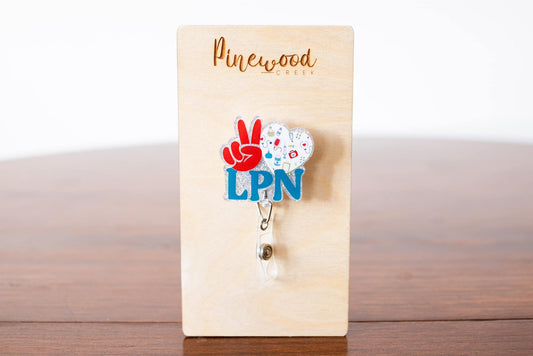 LPN Heart Peace Badge Reel