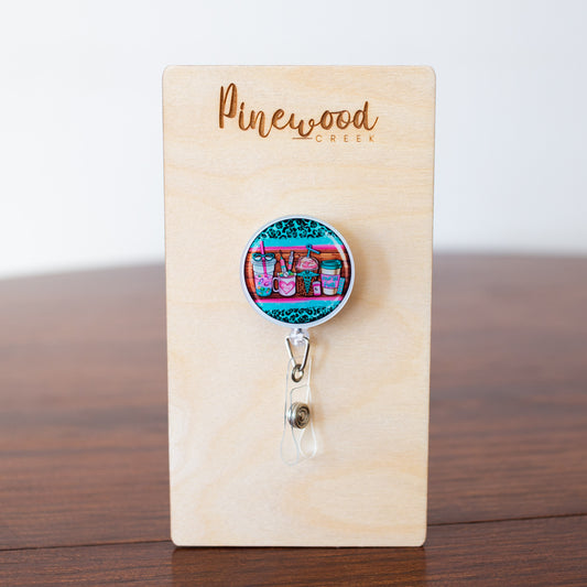 Nurse Fuel Coffee Round Badge Reel