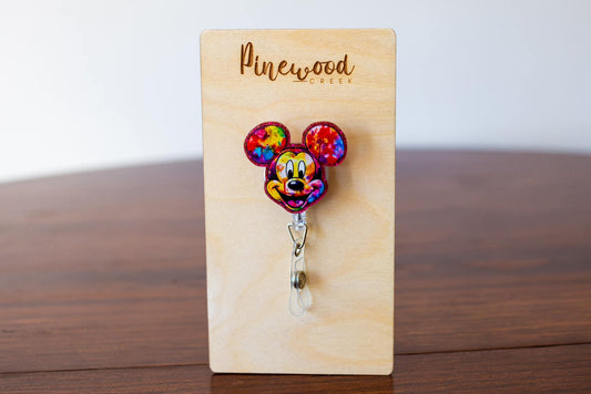 Mickey Head Watercolor Badge Reel