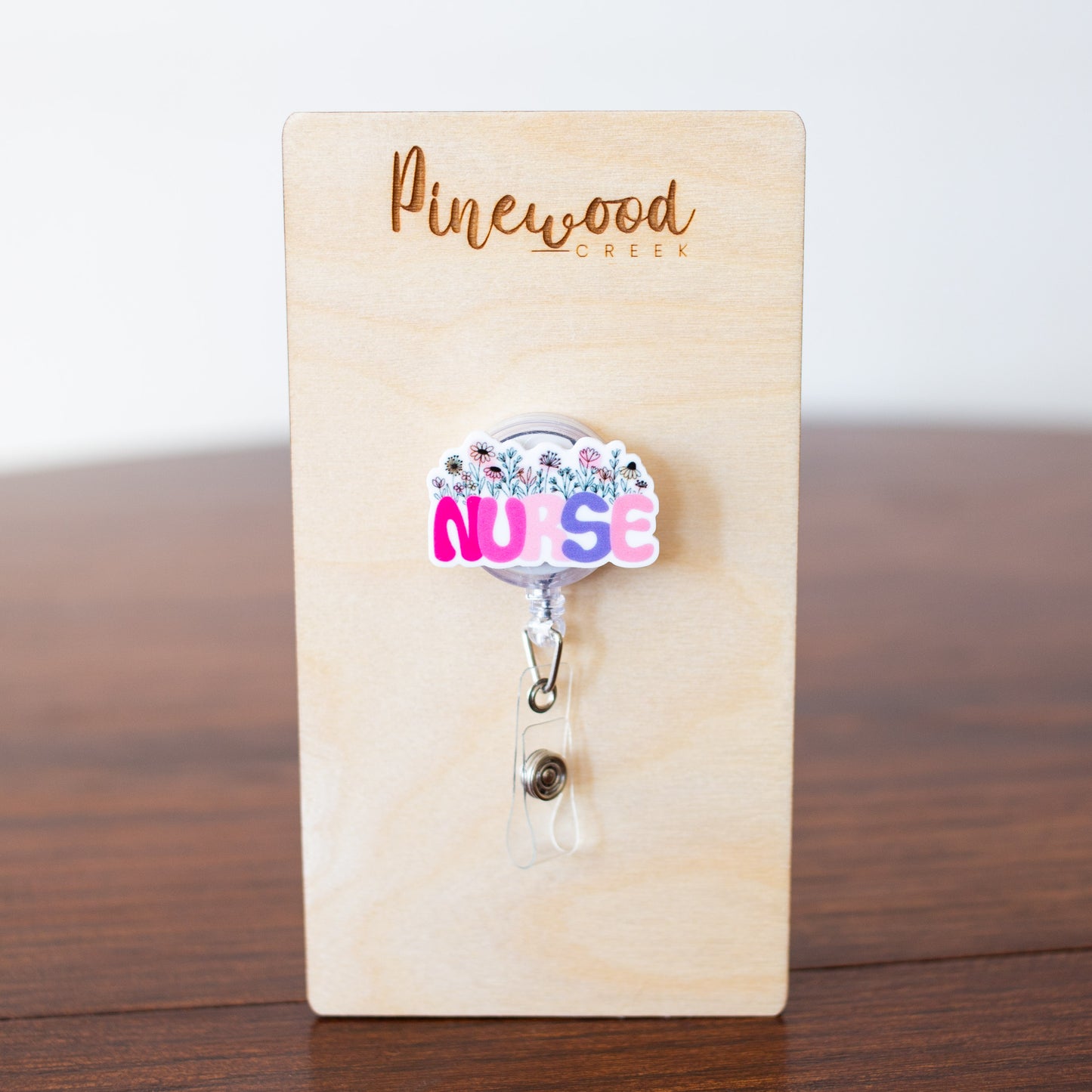 Nurse Floral Pastel Badge Reel