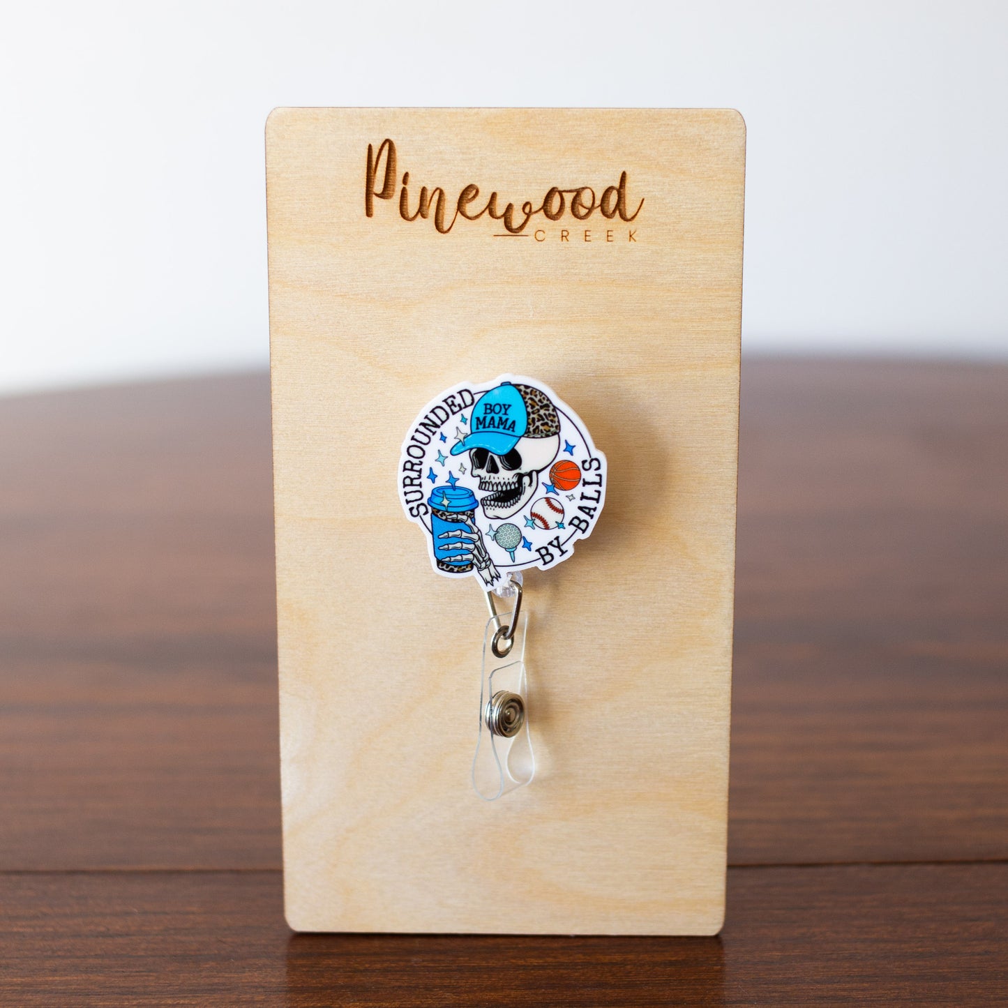 Surrounded By Balls Boy Mom Badge Reel