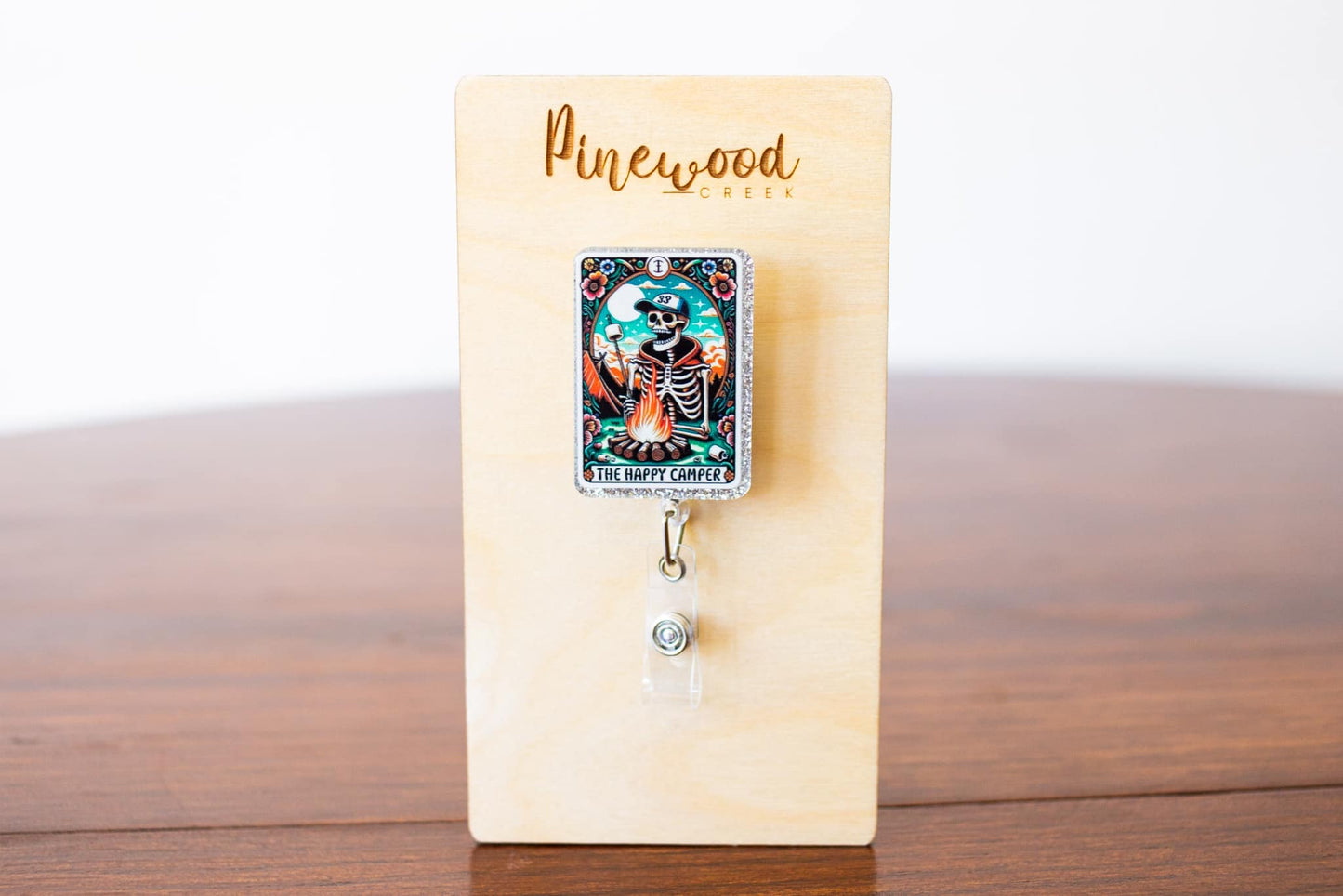 Tarot Card The Happy Camper Badge Reel