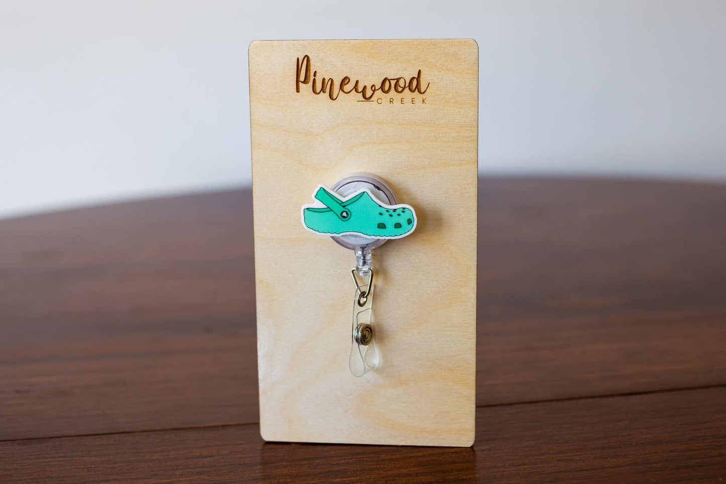 Croc Teal Badge Reel