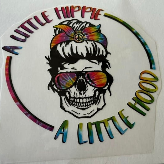 A Little Hippie A Little Hood Skeleton T-Shirt Transfer