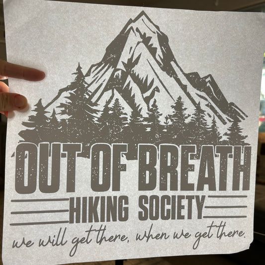 Out of Breathe Hiking Society T-Shirt Transfer