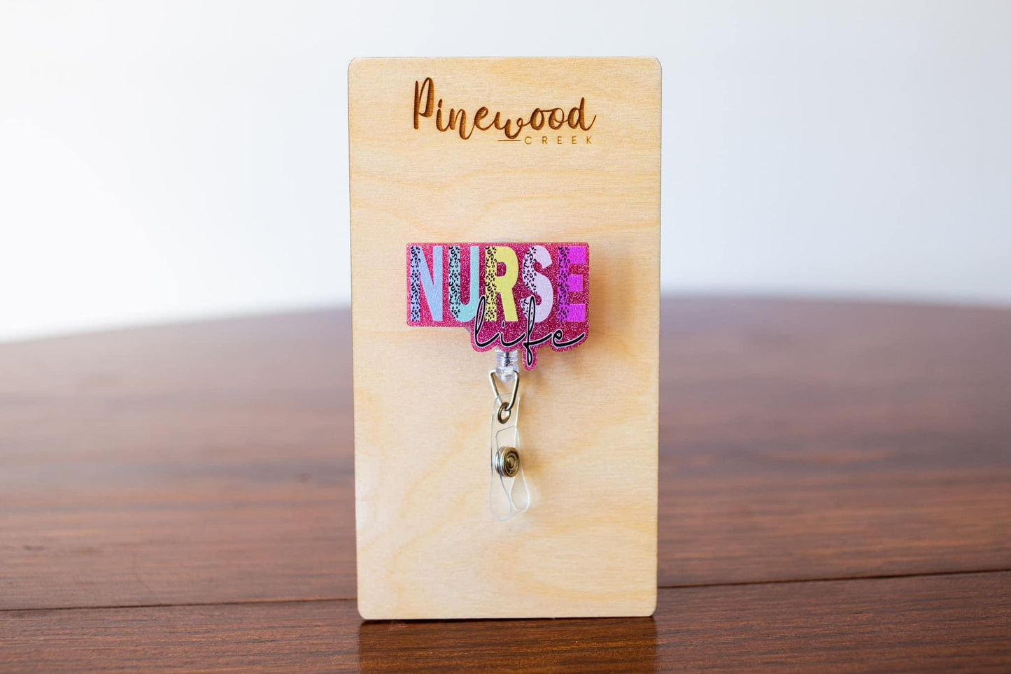 Nurse Life Light Pink Glitter Badge Reel