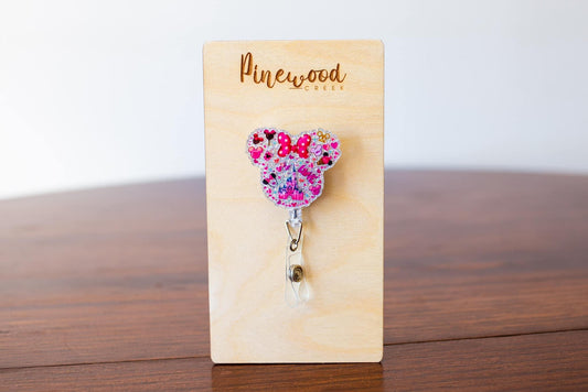 Minnie Head Disney Pink Collage Badge Reel