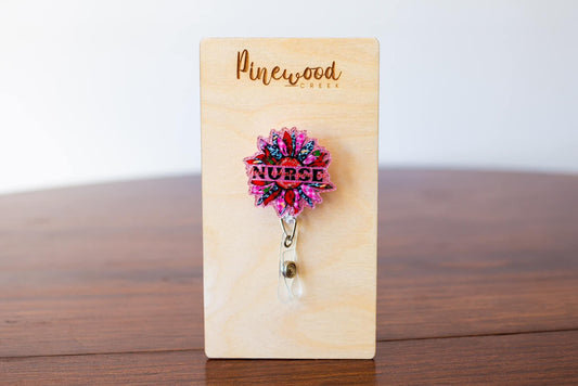 Nurse Floral Badge Reel