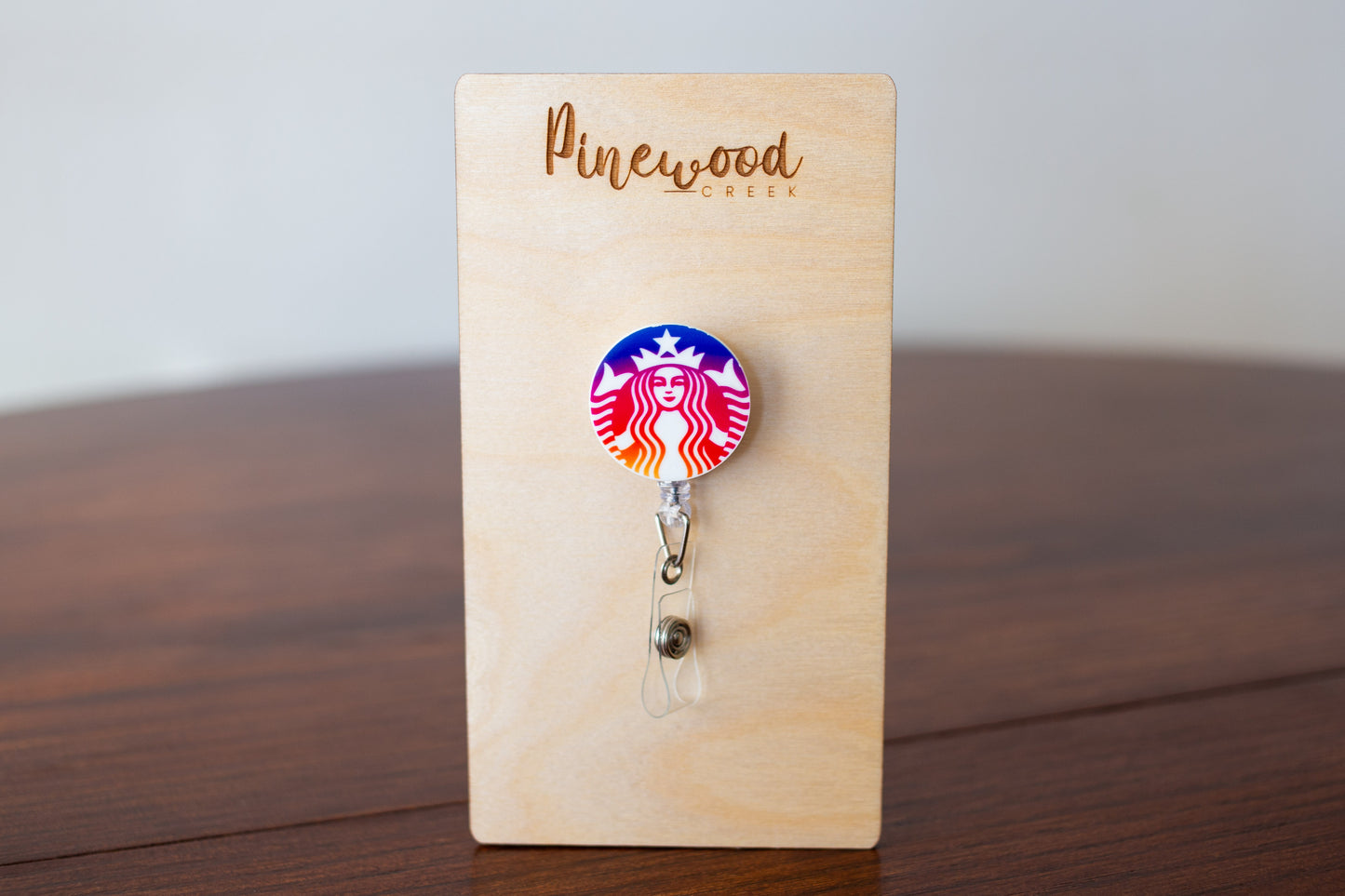 Starbucks Coffee Round Badge Reel