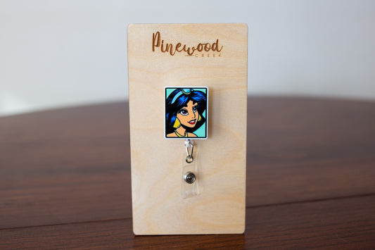 Jasmine Comic Book Square Badge Reel