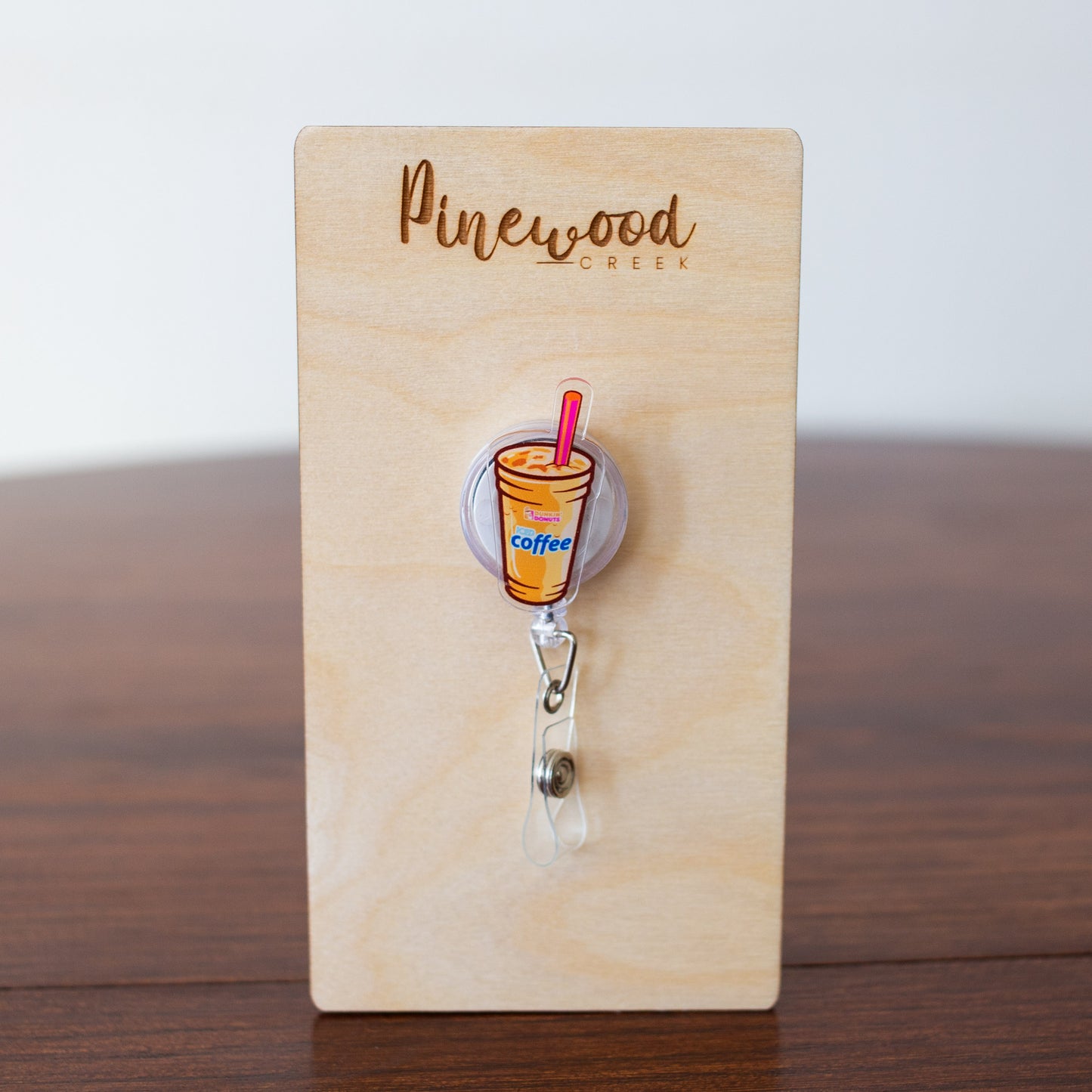 Dunkin Donuts Iced Coffee Badge Reel