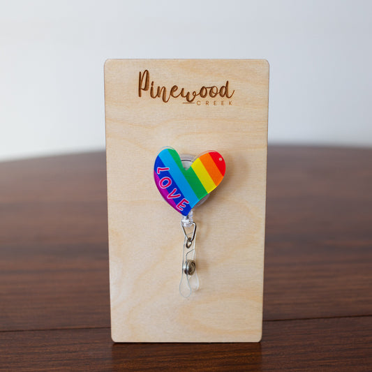 Rainbow Heart Love Badge Reel