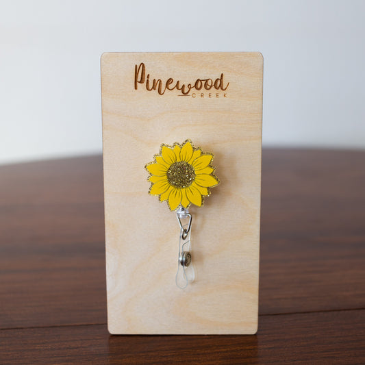 Yellow Flower Badge Reel