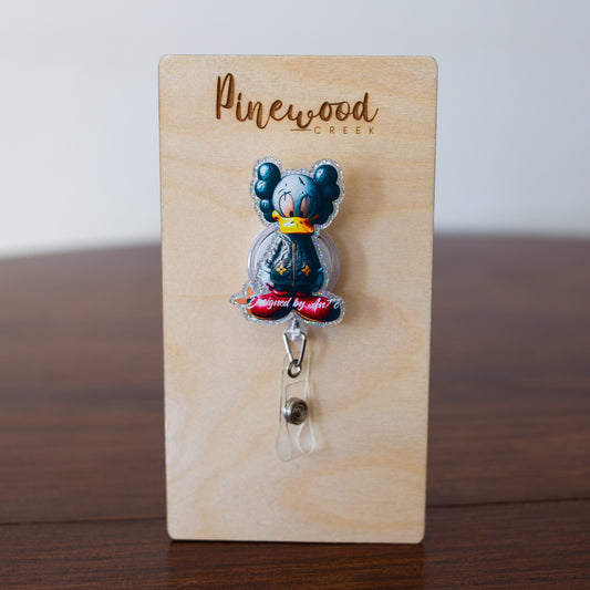 Distressed Clown Duck Badge Reel