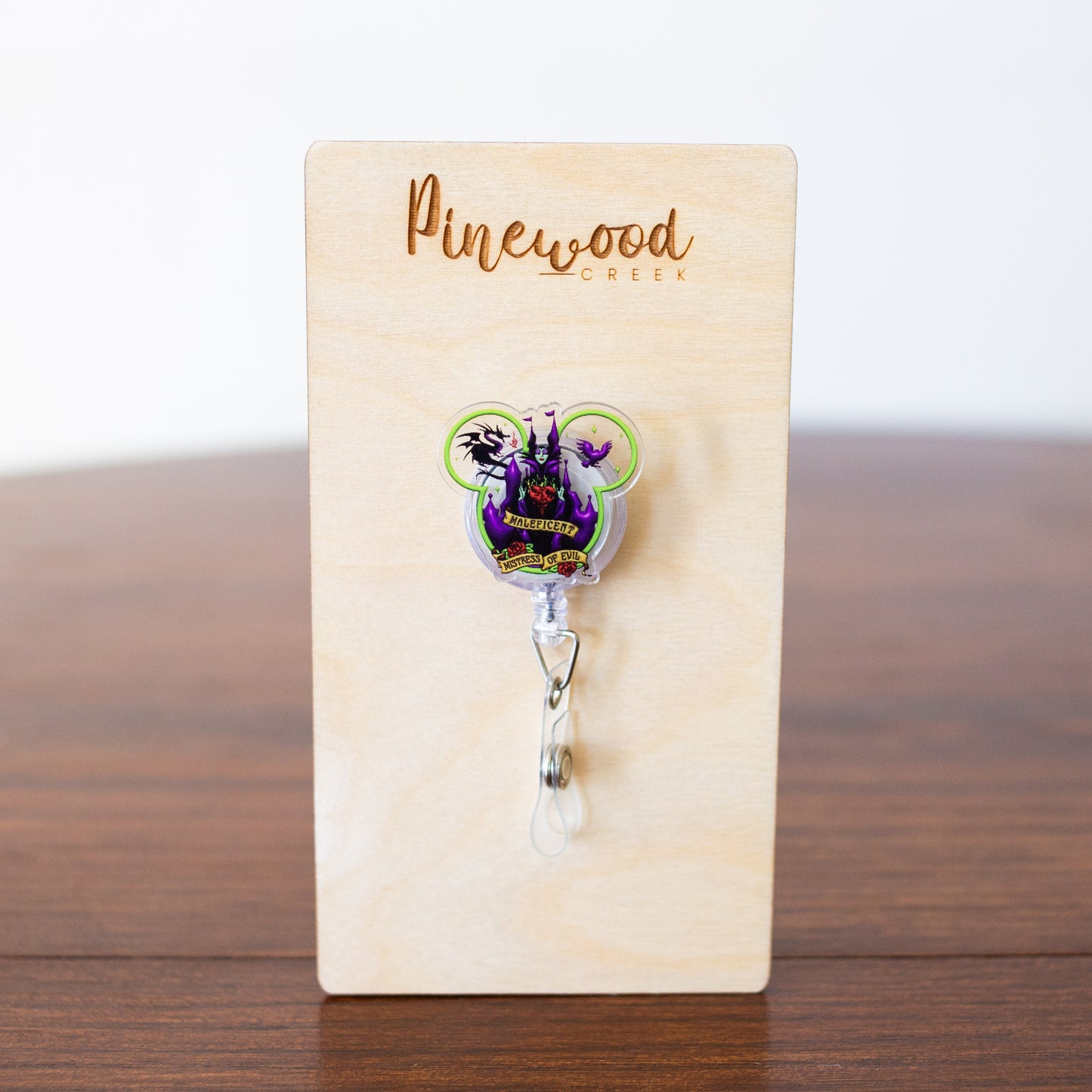 Maleficent Mickey Ears Badge Reel