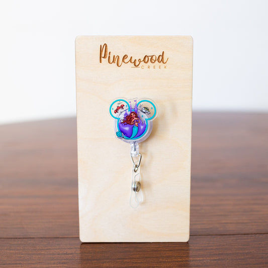 Ariel Mickey Ears Badge Reel