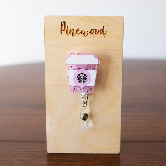 Coffee Scrubs & Rubber Gloves Starbucks Badge Reel