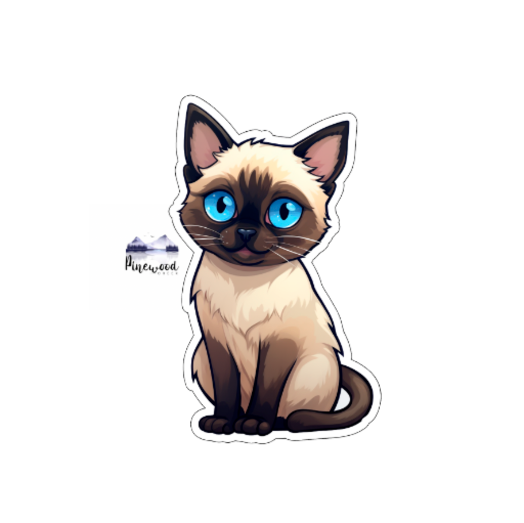 Siamese Cat Cartoon Sticker